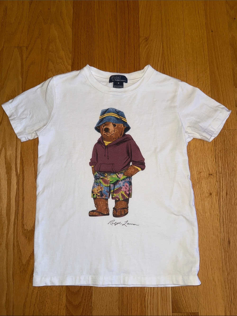 🐎 🐻 Polo by Ralph Lauren Polo Bear Tee with Maroon Hoodie size 6
